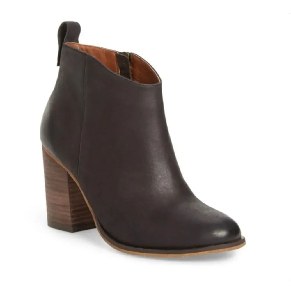 BP black leather booties size 8